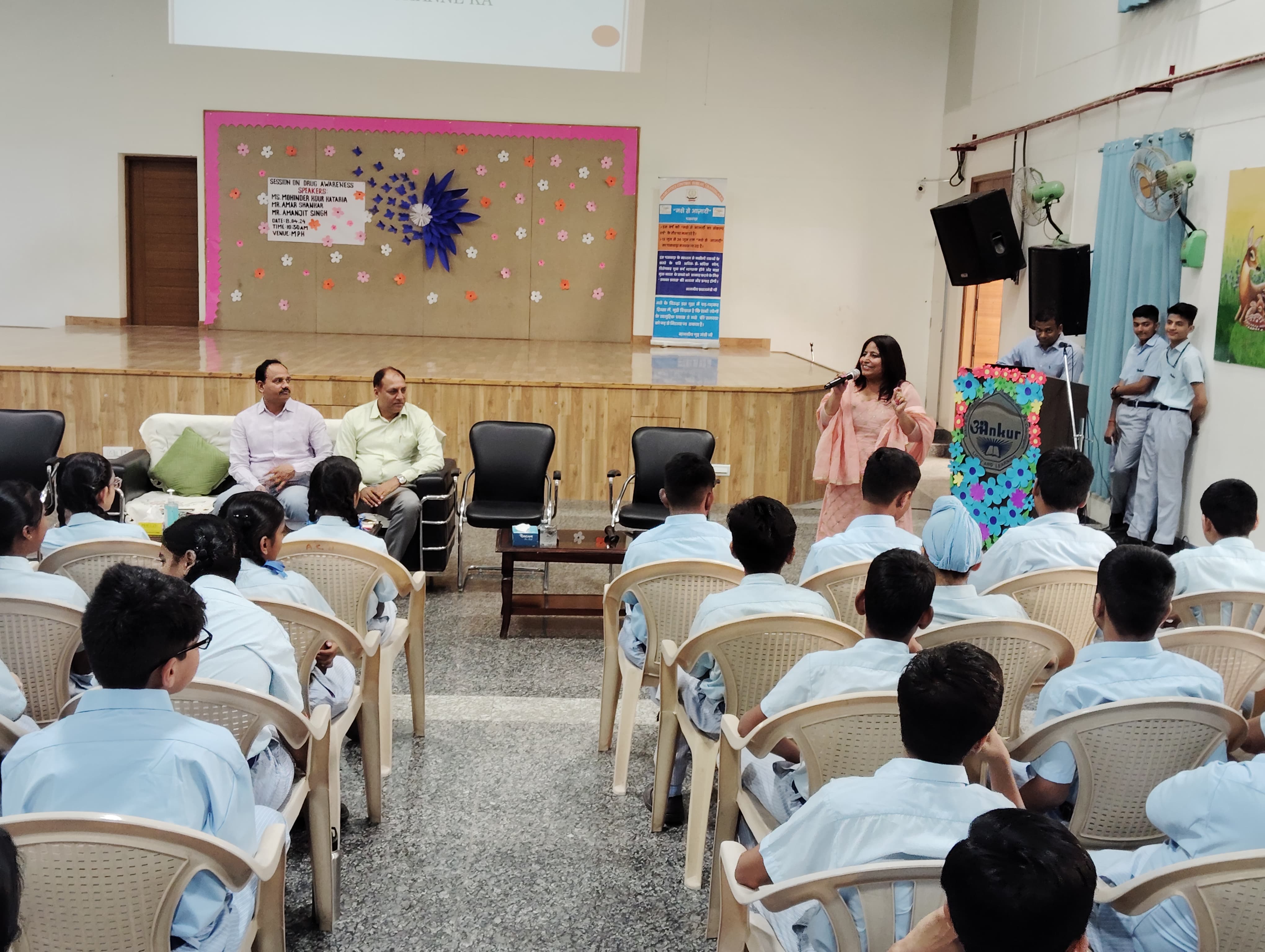 An awareness program on combating drug abuse was held at Ankur School.